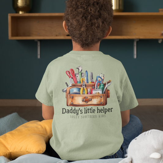 daddy's little helper toddler t-shirt with toolbox and tools